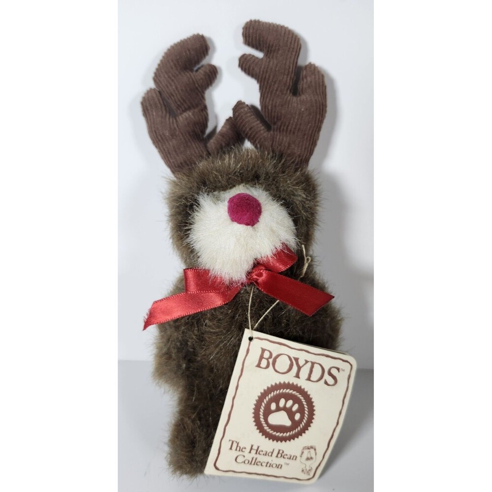 Boyds Elmer The Head Bean Collection Reindeer Mini Plush 7.5" W/ Tag